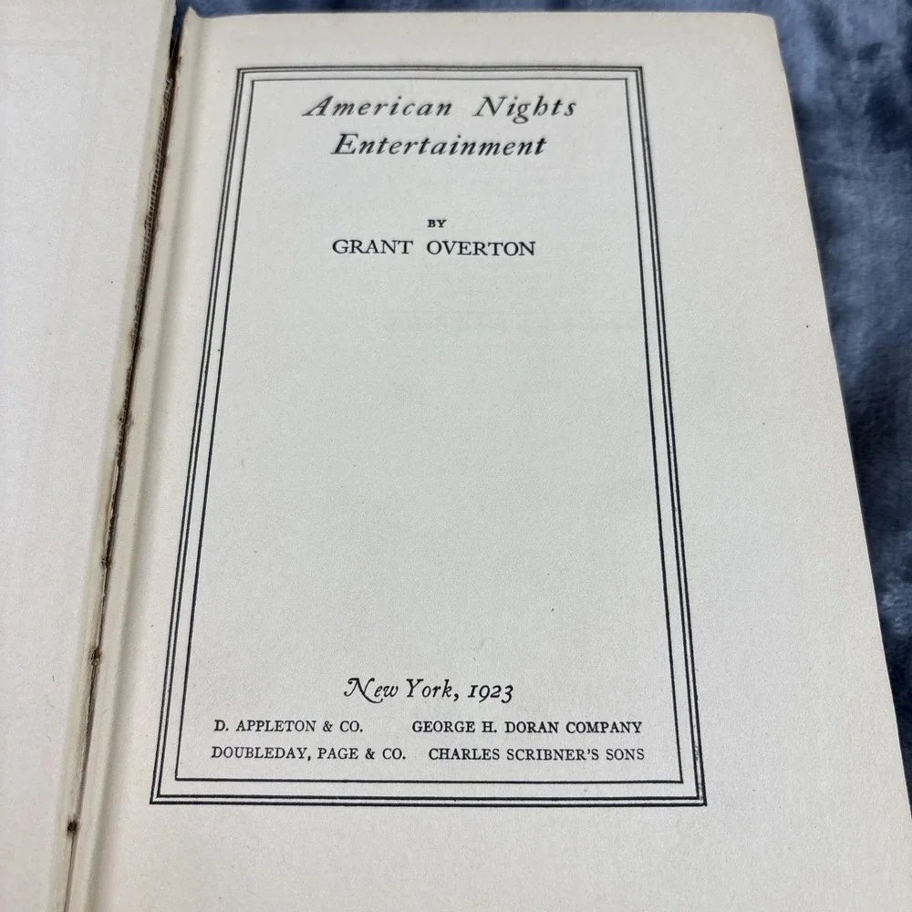 Antique Book American Nights‎ Entertainment 1923 1st edition